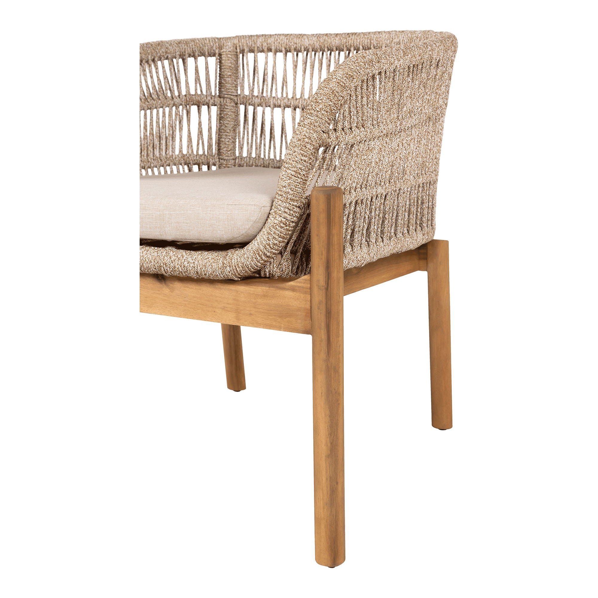 Terracina Dining Chair - Dining chair, acacia, beige, incl. cushion